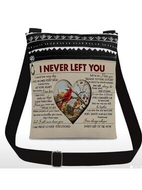 "I Never Left You" Cardinal-Inspired Crossbody Bag Multiple Pockets